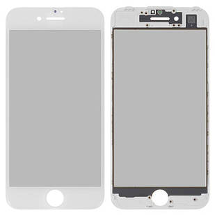 Скло корпусу для iPhone 7, з рамкою, з поляризованої плівкою, з ОСА-плівкою, біле, Original