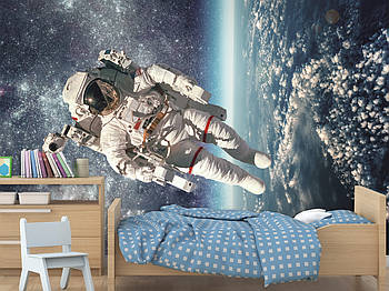 Флізелінові фотошпалери з малюнком для підлітка, фото шпалери "Космонавт"