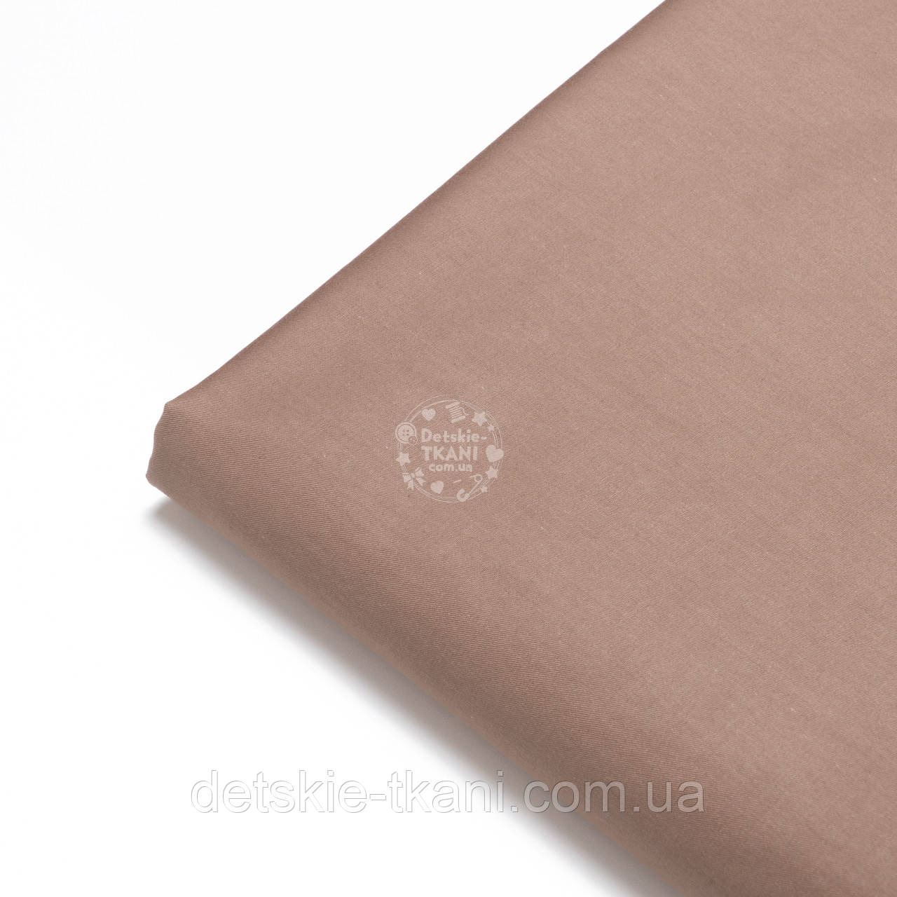 Клапоть сатину колір молочний шоколад №4861с, розмір 49*80 см, фото 1
