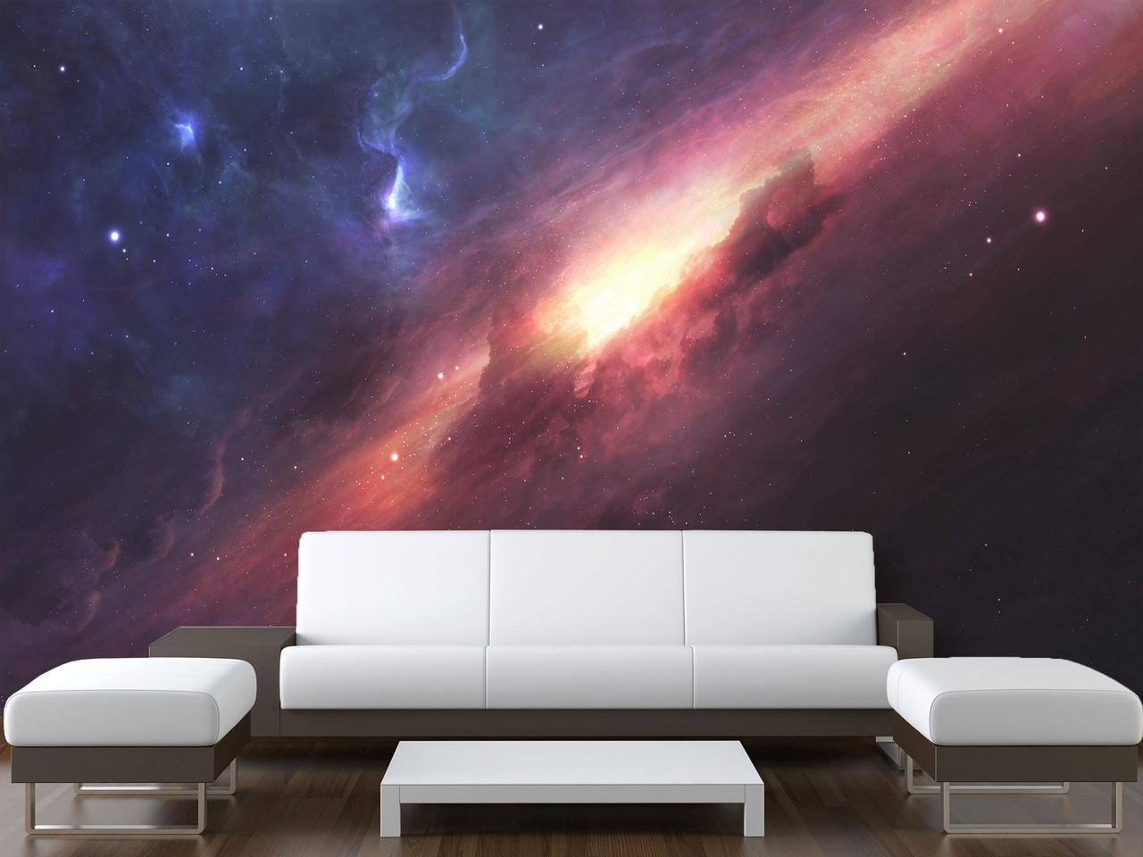 Самоклеюча плівка Oracal на всю стіну в спальню "Космічна туманність", фото 1