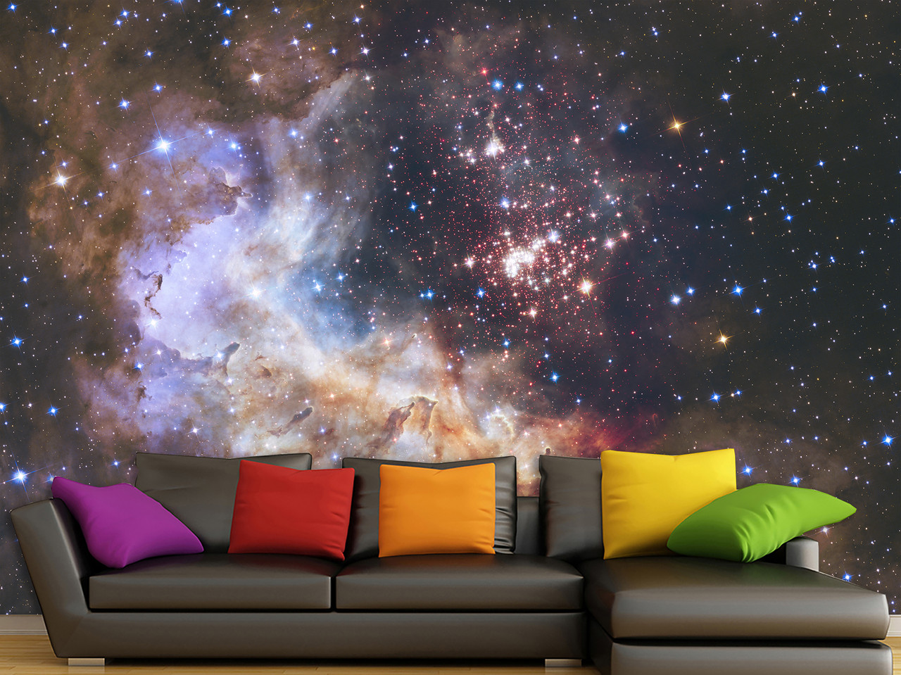 Фото шпалери на всю стіну флізелінові "Космічна туманність", 3д шпалери в спальню, фото 1