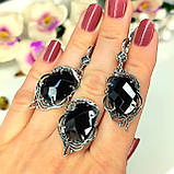 Срібний гарнітур каміння шахівниці, фото 2