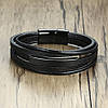 Чоловічий шкіряний браслет Primo Jewelry Punk з магнітною застібкою - Black, фото 4