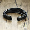 Чоловічий шкіряний браслет Primo Jewelry Punk з магнітною застібкою - Black, фото 5