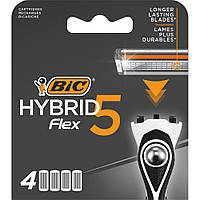 Сменные картриджи для бритья (лезвия) мужские BIC Flex 5 Hybrid 4 шт