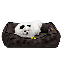 Лежак ліжко для собак та котів EGO Bosyak Soft S 65x55 Коричневий (лежанка для котиків та собак 4-6 кг)