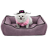 Лежак ліжко для собак та котів EGO Bosyak Soft S 65x55 Рожевий (лежанка для котиків та собак 4-6 кг)