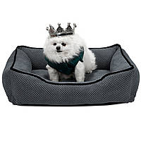 Лежак ліжко для собак та котів EGO Bosyak Soft S 65x55 Сірий (лежанка для котиків та собак 4-6 кг)