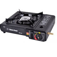 Газова Плита Одноконфорочна з Кейсом і Бічним Перехідником для балона DEYDE DY-155 , Чорний та Оранжевий