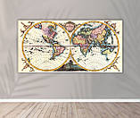 Стильна картина в офіс антична карту світу. Стильний подарунок з будь-якого приводу., фото 3