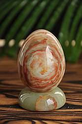 Яйце з натурального каменю онікс з підставкою, 6.5 см