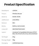 Бездротова Мишка Ugreen - Тихий Клік, 2400 DPI, 2.4G, USB Приймач, Ергономічна - Синя, фото 2