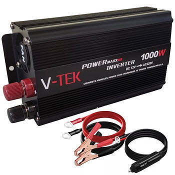 Перетворювач напруги VTEK SSK-1000W / Автомобільний інвертор з USB та вбудованим вентилятором охолодженням