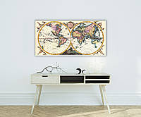 Стильная картина в офис античная карта мира. Стильный подарок по любому поводу. 40, 1, 80