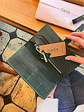 Шкіряний жіночий гаманець з монетницею на блискавці зелений 9х10х2см, фото 9
