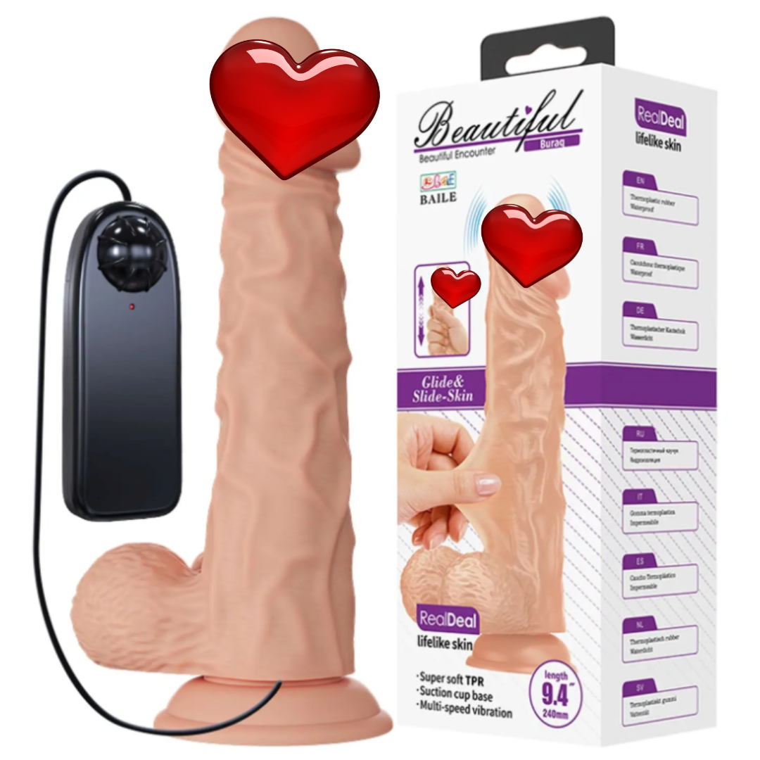 Вібромасажер на присоску BAILE — Beautiful Burag Vibration 9.4" Великий розмір у хлопця