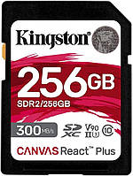 Карта памяти Kingston 256GB SDXC C10 UHS-II U3 R300/W260MB/s для профессиональных кинокамер (SDR2/256GB)