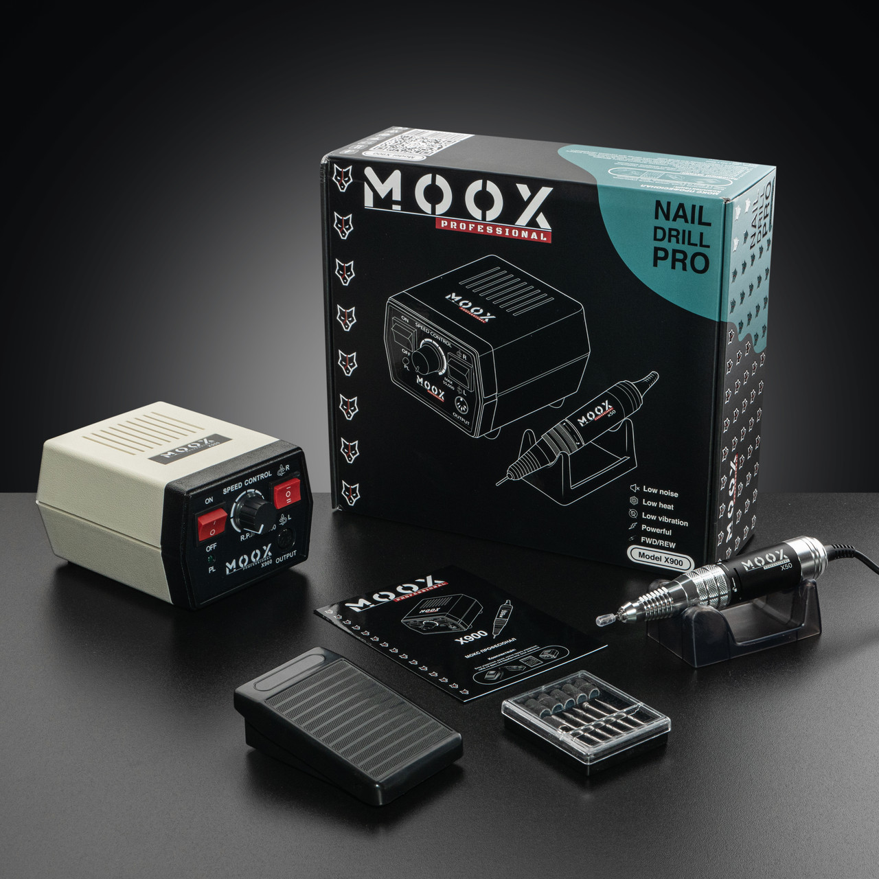 Професійний фрезер MOOX X900 на 80 Вт. - 55000 об./хв. для манікюру та педикюру, фото 1