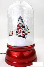 Колба новорічна зі снігом Качелі декор до Нового року "SNOWMAN PLAYS", фото 4