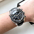 Чоловічий годинник Omega Seamaster Chronometer AAA наручний кварц із хронографом на каучуковому ремінці, фото 2
