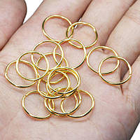 Пирсинг для волос кольца для косичек 15шт12мм золотистые для афрокос модные украшения для причесок дред металл
