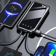Power bank XIYT YZB0815 10000 mAh + кабель 4в1 USB / Micro / Type-C / Lightning / Ліхтарик Black, фото 5