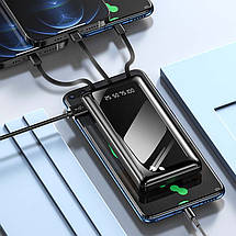 Power bank XIYT YZB0815 10000 mAh + кабель 4в1 USB / Micro / Type-C / Lightning / Ліхтарик Black, фото 6