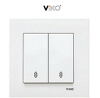 Вимикач подвійний прохідний VIKO Karre білий 90960017