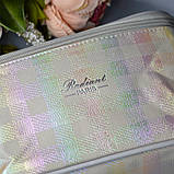 🧡Косметичка органайзер кейс жіночий на блискавці Перламутрова в клітинку Radiant Paris, фото 4