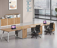 Стол для сотрудников. PH-47961 Трехместный стол в ряд + стулья, 1,4 м