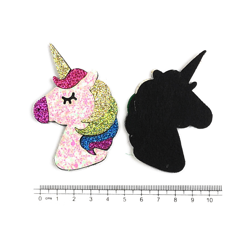 Вирубка з гліттерного фетру ЄДИНОРІГ, 7.5х5 см, фото 1