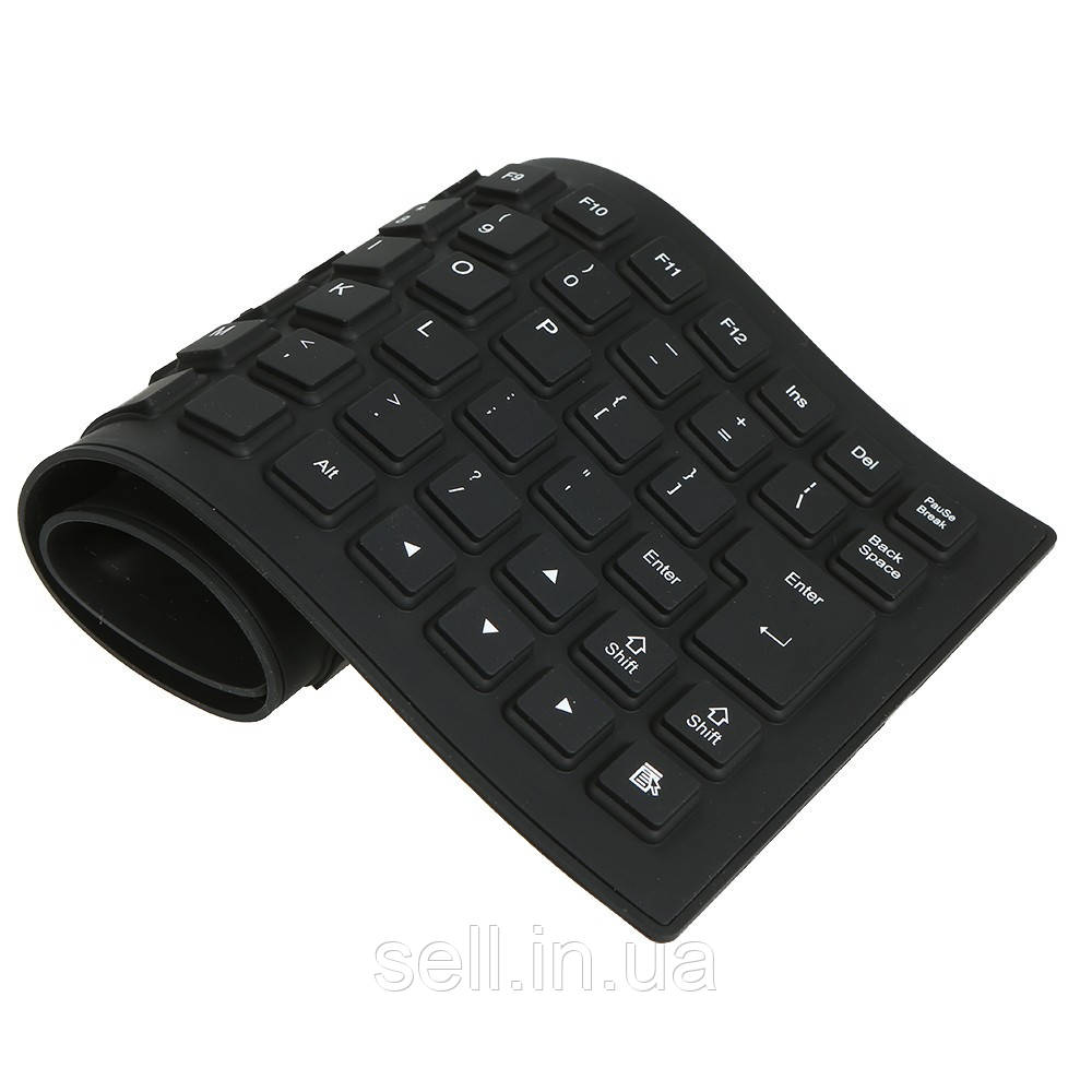 Клавиатура резиновая Flexible Silicone USB сворачивающаяся складная ...