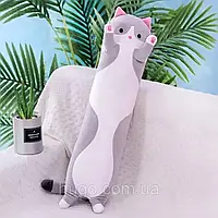 Мягкая Игрушка Кот Батон 50 см, Серый / Детская плюшевая игрушка подушка котенок