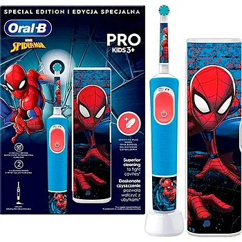 Електрична зубна щітка дитяча Braun Oral-B D103 Pro Kids Spider-Man з дорожнім футляром