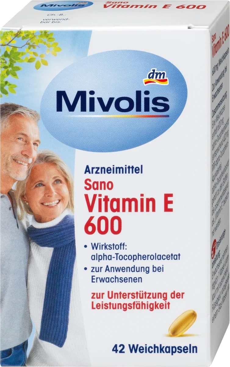 Біологічно активна добавка Mivolis Sano Vitamin E 600, 42 шт.