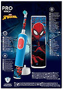 Електрична зубна щітка дитяча Braun Oral-B D103 Pro Kids Spider-Man з дорожнім футляром, фото 2