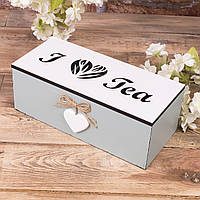 Коробка под чай деревянная "i love tea" 3596