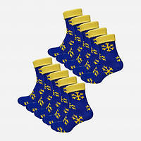 Набір шкарпеток Лана Сніжинка махра 36-40 10 пар Синій/Жовтий