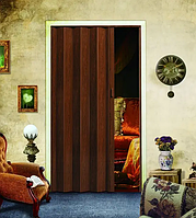 Двері гармошка Горіх ELITE 880х2030х10 мм розсувні пластикові потужні міжкімнатні складані