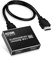 Разветвитель HDMI 4K 60Гц выход 1 в 2 для двух мониторов Дублирование