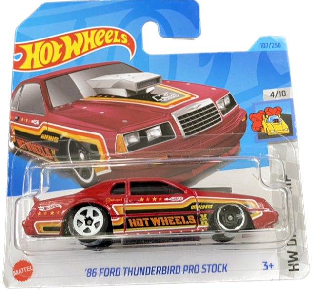 Машинка Хот Вілс 1:64 86 Ford Thunderbird Pro Stock колекція HW Drag Strip Hot Wheels Mattel HKK03