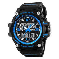 Тактичний багатофункціональний годинник Patriot 012BU Black-Blue