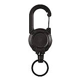 Ретрактор тактичний висувний брелок RETRACTOR з тросиком 65 см чорний, фото 4