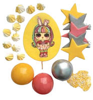 Набор сахарных украшений Кукла желтая премиум
