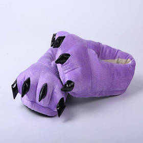 Тапочки кігурумі лапки з кігтями All Kigurumi кімнатні чоловічі L 39 - 44 Фіолетовий (28 см по устілці)