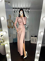 Жіноча шовкова сукня максі Лада з розрізом по нозі Dvf143