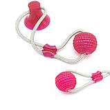 Іграшка для собак М'яч на мотузці з присоском Perfect Power Червоний Іграшка для домашніх тварин, фото 8