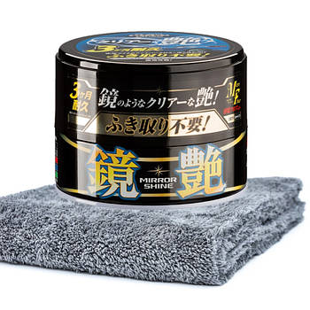Набір для нанесення воску Soft99 Mirror Shine Dark + Мікрофібра (200г + 40х40см)