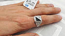 Печатка зі срібла 925 проби. Чоловічий срібний перстень. 453/20 розмір, фото 2