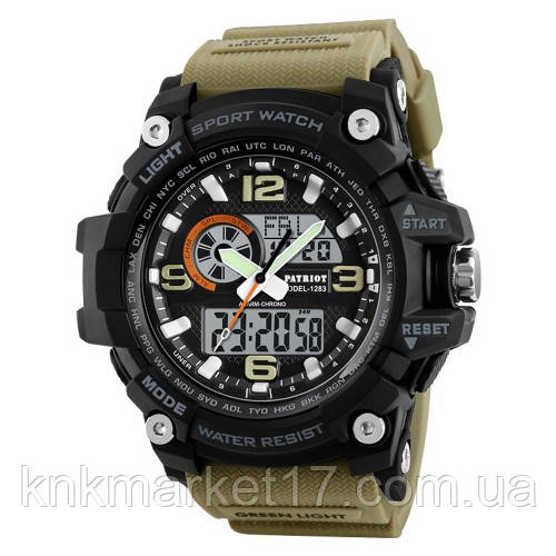 Тактичний багатофункціональний годинник Patriot 012KH Khaki, фото 1